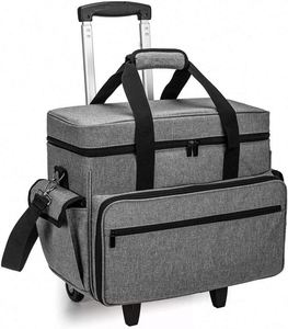 Free Sample New HEXIN HXJ0440 Polyester Sewing Machine Case <b>Wheeled</b> Trolley <b>Bag</b> - Product Image 2