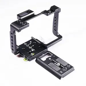 Gearvoo DSLR Camera Cage For Sony A6400 A6300 A6500 ILCE-6500/6300/6400 With 1/4inch 3/8 Thread And Quick Release Camera Rig