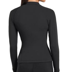 Chaqueta Deportiva con Cremallera y Logotipo de Diseño Personalizado, Chaqueta de Yoga de Manga Larga a Precio Bajo, Talla Grande, Ecológica, para Actividades de Fitness, para Mujer - Product Image 4