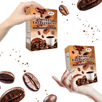 Café en grains blancs pour le commerce transfrontalier, extra fort, énergie instantanée, 15g x 10 sachets avec Ganoderma