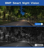 Lampu Jalan Tenaga Surya Kamera PTZ Luar Ruangan Lensa Ganda 4mm 240 LED Lampu Induksi Manusia Alarm PIR Audio Dua Arah Monitor Penglihatan Malam