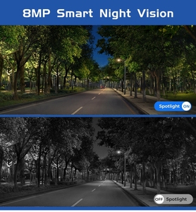 กล้องวงจรปิดพลังงานแสงอาทิตย์แบบ PTZ สำหรับภายนอกอาคาร เลนส์คู่ขนาด 4 มม. ไฟ LED 240 ดวง พร้อมเซ็นเซอร์ตรวจจับความเคลื่อนไหว PIR ระบบแจ้งเตือนเสียงสองทาง มองเห็นในเวลากลางคืน - Product Image 5
