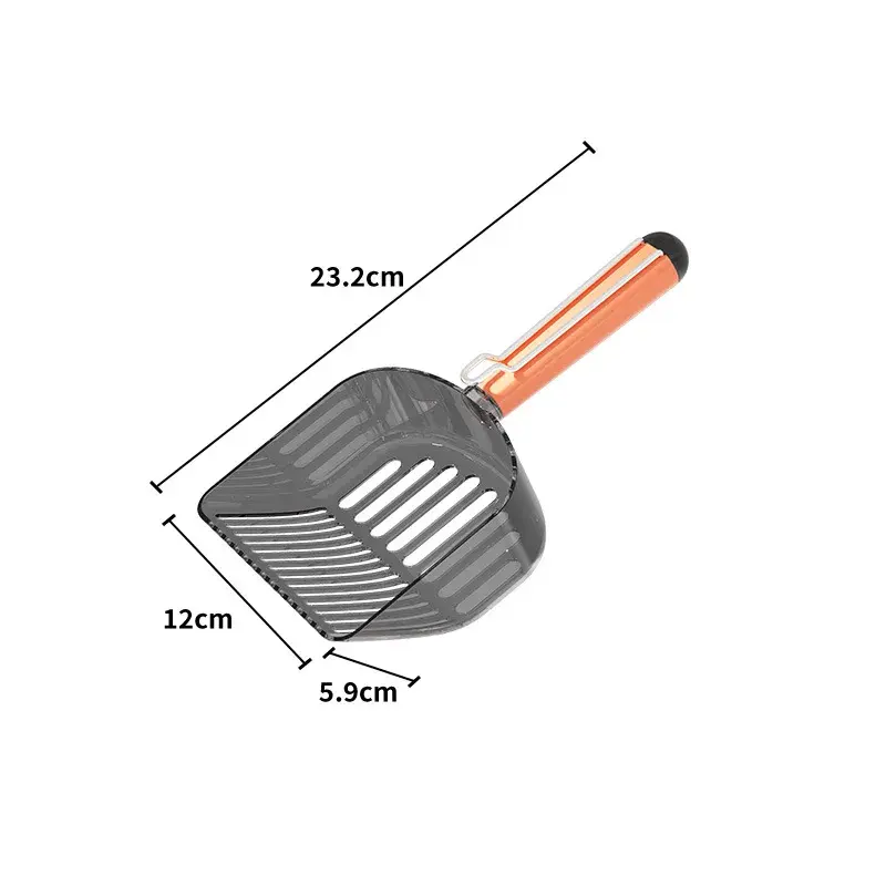 Pet Transparent Cat Litter Spatula with Clamp Thick Handle Large Toilet Picker Cat Feces Separation