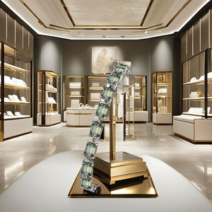 กำไลเทนนิสแฟชั่นหรูหราสำหรับผู้หญิง ปรับขนาดได้ ประดับมอสซาไนต์สีเขียวทรงเหลี่ยมมรกต ระยิบระยับ สวยงาม - Product Image 4