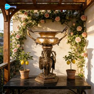 Vaso Decorativo Antico di Lusso in Bronzo con Statue delle Quattro Stagioni, Grande Statua Femminile Personalizzata per Giardini di Lusso - Product Image 5