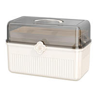 Boîte de Rangement Médicaments Carrée Pliable à 3 Niveaux en Plastique PP Écologique Premium Grande Capacité Gain de Place Classique pour