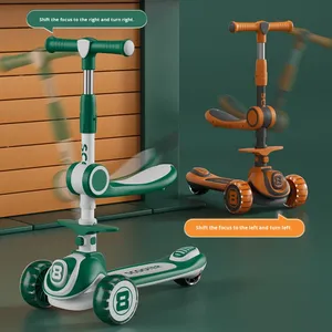 Trottinette pour enfants de 2 à 3 à 8 ans et plus, style princesse pour garçon et fille, en plastique, 3 roues, glissante, trois en un - Product Image 4
