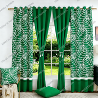 Ensemble de 7 rideaux prêts à être expédiés avec housses de coussin, design américain, imprimé floral, 100% polyester, rideaux occultants à œillets