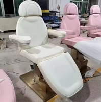 SW Luxe 3 Moteurs Électrique Réglable PU Chaise Cosmétique Design Moderne Visage Lit Cils Salon De Beauté Table De Massage En Métal