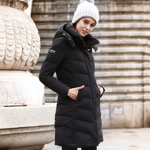 Confortable femmes manteau d'hiver Parkas velours veste 2023 duvet de canard Long 90 blanc Standard tricoté sérigraphie à capuche - Product Image 3