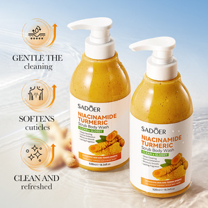Gel <span class=keywords><strong>Doccia</strong></span> Esfoliante Sadoer con Nicotinamide e Curcuma, 520ml, Etichetta Privata, per una Pelle Liscia e Morbida - Product Image 3