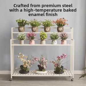 Supporto per <span class=keywords><strong>Fiori</strong></span> Multilivello in Metallo, Design Moderno e Semplice, Mobile e <span class=keywords><strong>da</strong></span> Pavimento per Giardino, <span class=keywords><strong>Balcone</strong></span> e <span class=keywords><strong>Piante</strong></span> Verdi - Product Image 3