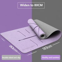 Tapis de yoga TPE 6 mm d'épaisseur, antidérapant, pour fitness et exercices à domicile, absorbant les chocs, silencieux, large, pour femmes, ensemble sportif, vente en gros