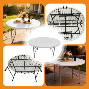 <span class=keywords><strong>Table</strong></span> ronde pliante robuste pour 10 personnes, <span class=keywords><strong>table</strong></span> ronde pliante, <span class=keywords><strong>table</strong></span> pliante ronde - Product Image 1