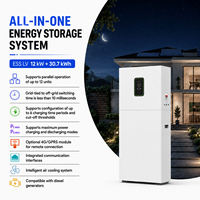 Système de batterie ESS solaire domestique tout-en-un LiFePO4 51,2 V 600 Ah 30 kWh avec onduleur hybride triphasé intégré 12 kW