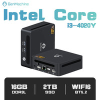 Mini PC de jeu GenMachine Intel Core I3-4020Y 2 cœurs avec RAM DDR3 8 Go, WiFi 6, BT 5.2, 3 écrans, 2 ports USB 3.2 Type-C, ordinateur IA