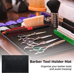 Tapis antidérapant personnalisé pour poste de travail de barbier, imperméable, organiseur d'outils de coiffure, protection de surface pour comptoir de salon - Product Image 5
