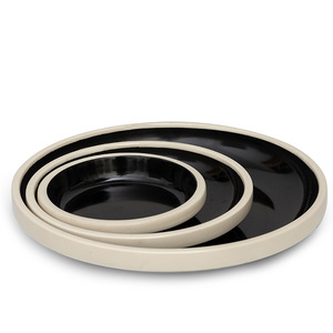 Vaisselle d'art Yangge en terre cuite, assiettes et bols ronds bicolores, durables, pour usage quotidien en hôtel et restauration - Product Image 5