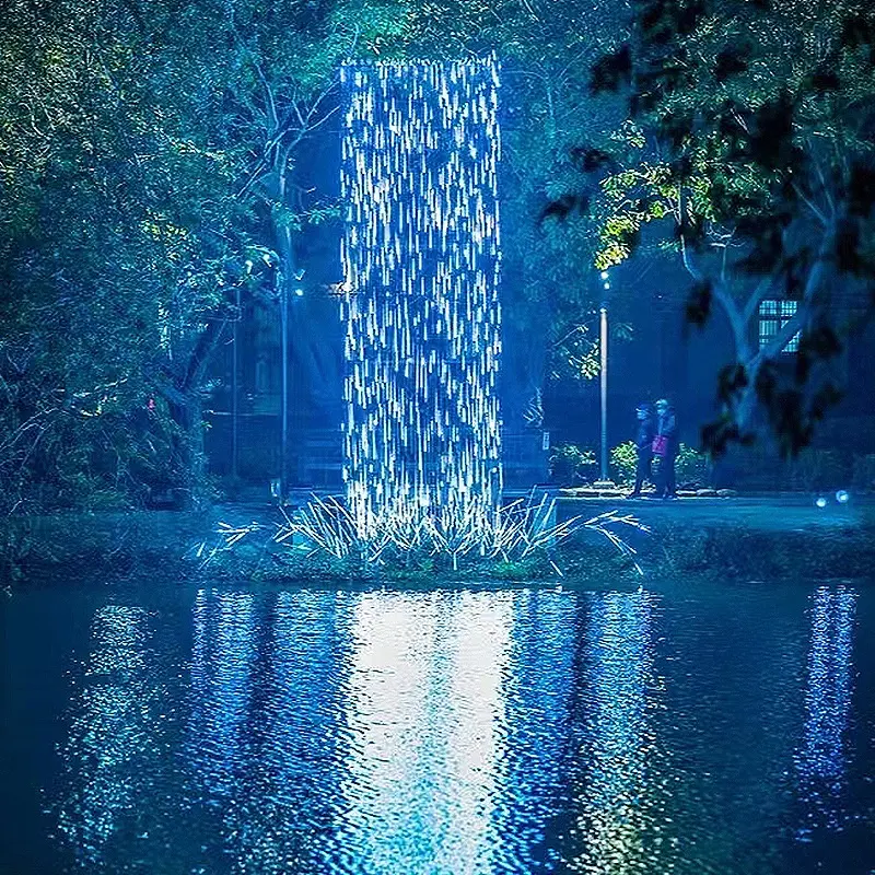 Park Landschaft Lichter quadratische Wasserfall Lichter Dekorative Modell ier leuchten im Freien ip65 wasserdichte große kulturelle Reise lampe