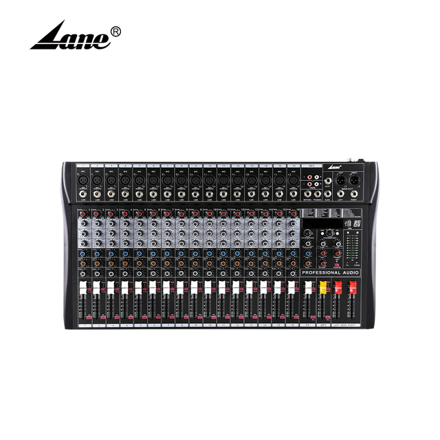 Lane CT-160L Factory Hot Selling OEM XLR and 6.3mm Jack USB Digital Recording Dj Equipment 16 Channel Audio Console Mixer