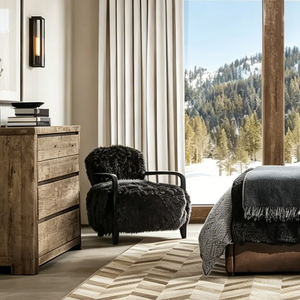 <strong>Yeti</strong> Armchair Sheepskin Upholstered Low Raked Back Solid Wood Frame Leisure <strong>Chair</strong> for Living Room Hotel Apartment Use - Product Image 5