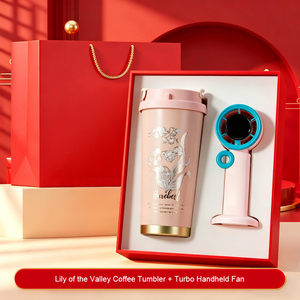 Coffret Cadeau Promotionnel : Gobelet Isotherme Muguet + Ventilateur Portable Turbo pour Usage Quotidien Professionnel - Product Image 1