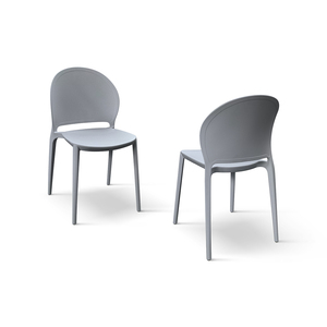 Ensemble de 4 chaises Stefania en polypropylène gris pour intérieur et extérieur - Product Image 2