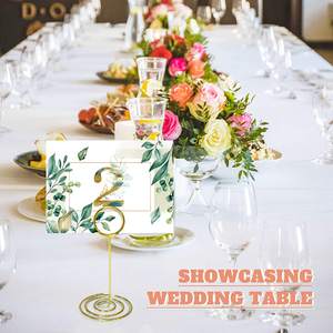 Forme de cercle avec base en spirale porte-cartes de numéro de Table porte-photo supports Place papier Menu Clips - Product Image 3