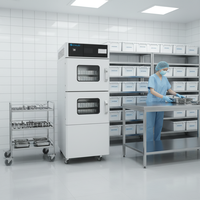 Armoire de séchage sous vide médicale 68L, température réglable 40-80°C, acier inoxydable, équipement de laboratoire moderne, marque ZHIJU