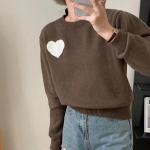 Soiling Wholesale Winter Autumn <strong>Valentine</strong> Lovely Pullover Cute Oversize <strong>Jumper</strong> Knitted Multi Hearts Jacquard Women Thick Sweater - Product Image 4