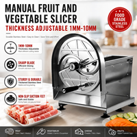 Multifunctionele aardappel- en bananen snijmachine van roestvrij staal, voor groenten en fruit.