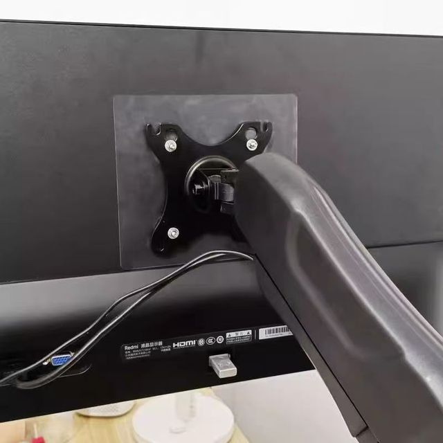 Desktop Reinforced Heavy Duty LED LCD Monitor Holder Arm Extension VESA Adapter Fixed Display Bracket No Mounting Hole Support