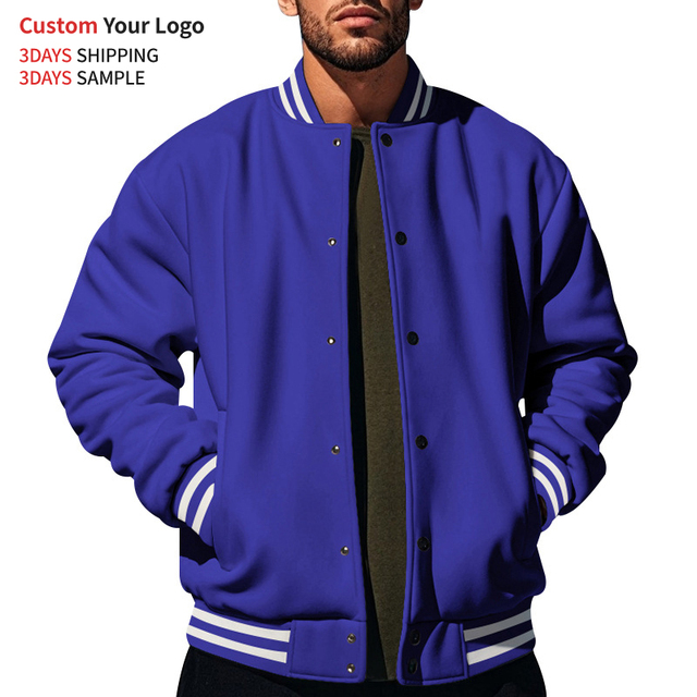 OEM Streetwear Varsity Jacket Oversized Fit Letterman Winter Custom Logo Baseball Coat Fashion Casual Outerwear for Men Jacket