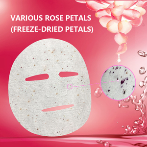 Bahan Masker Wajah Kering OEM ODM Ramah Lingkungan Perawatan Kulit 65gsm Masker Wajah Asam Hialuronat Mawar - Product Image 6