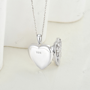 Кулон с кулоном «Древо жизни» из родия кубического циркония, памятный 925 из стерлингового серебра, кулон в форме сердца, ювелирные изделия - Product Image 5