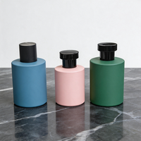 Flacons en verre à col serti pour parfum et mascara, 30ml, 50ml, 100ml, noir mat, avec atomiseur, emballage cosmétique vide, personnalisables avec logo