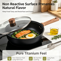 Set Peralatan Masak Titanium Murni Multi Ukuran Multi Jenis Panci Masak Rumah Tangga Wajan Penggorengan Wajan Datar Universal untuk Kompor Induksi Gas