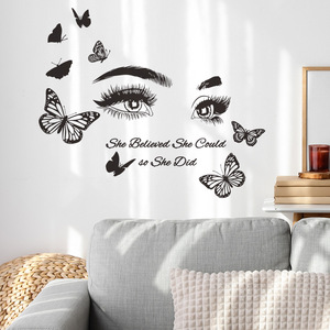 Adesivo Murale <span class=keywords><strong>per</strong></span> Spa Salone di Bellezza Makeup Artist Cosmetici Rossetto Decalcomanie <span class=keywords><strong>per</strong></span> Vetrine Negozi di Trucco Decorazione Artistica <span class=keywords><strong>per</strong></span> Salone di Parrucchieri - Product Image 4