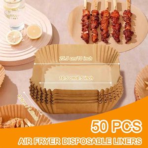 LFGB Air Fryers Oven <b>Baking</b> Tray Fried Chicken Basket Mat Airfryer Pot Round Grill Pan Accessories air Fryer Paper - Product Image 6