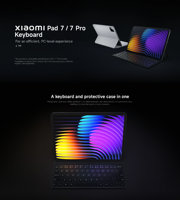 Étui clavier pour Pad 7/7 Pro, étui de protection en plastique PU pour tablettes 10,5 et 12,9 pouces, versions US/UK certifiées FCC, 120 points de fixation