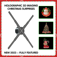 Afficheur publicitaire holographique 3D YHP50-LED, 4 pales, ventilateur holographique 3D nu, projecteur, 50 cm, application intérieure, fournisseur OEM