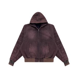 Wholesale Men's Retro Washed Hooded Jackets From Jacket Manufacturers, Suitable for <b>Y2K</b> <b>Streetwear</b> and Gothic Fashion Trends - Product Image 1