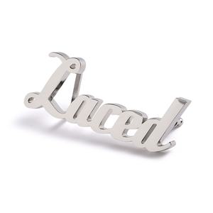 Boucle de ceinture en métal avec initiale au design simple, plaque nominative argentée pour hommes et femmes - Product Image 3