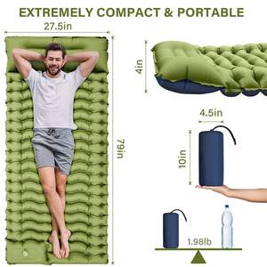 Colchoneta <span class=keywords><strong>Inflable</strong></span> Ultraligera para Camping, Impermeable, Autoinflable, con Bomba Integrada, en Oferta - Product Image 5
