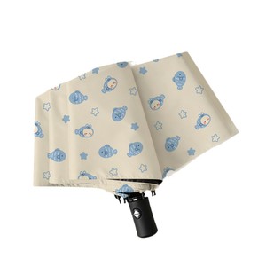 Parapluie automatique pliable en 3 sections, 8 baleines, revêtement noir, protection solaire, imperméable, portable - Product Image 5