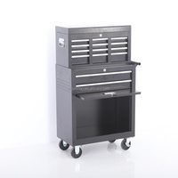 Armoire à outils 2-en-1 avec 6 tiroirs supérieurs et 2 tiroirs à porte basse, rangement roulant, en acier laminé à froid, pour garage, OEM/ODM
