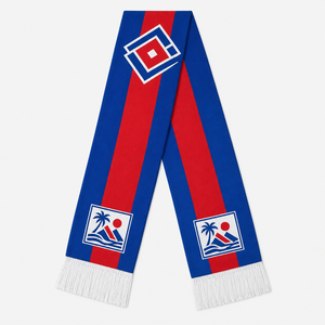Bufanda Promocional de Dos Tonos con Franjas y Logotipo Personalizado para Aficionados de Estadios, Ideal para Eventos de Celebración de Equipos - Product Image 1