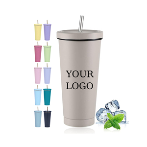 Top Seller 500ml 750ml Skinny Double Wall Water <b>Thermo</b> Mug Drinkware Vacuum Insulated Stainless Steel Tumbler With Straw Lid - Product Image 2