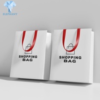 Chinesische Hersteller Günstige Handtasche Schwarz-Weiße Papiertüte mit Logodruck
