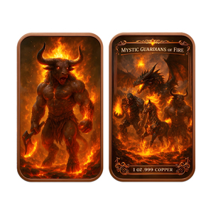 Minotaur Dragon <span class=keywords><strong>Golem</strong></span> Fire Unicorn Juego de Barras de Cobre Puro de 1 oz con Lingote de Oro para Coleccionistas - Product Image 5